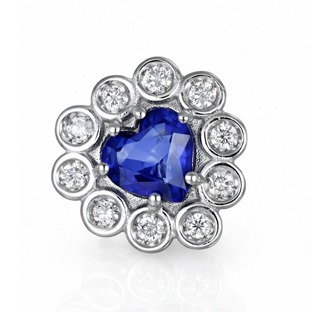 Orecchini - 18 carati Oro bianco - 1.90ct. tw. Zaffiro - Diamante