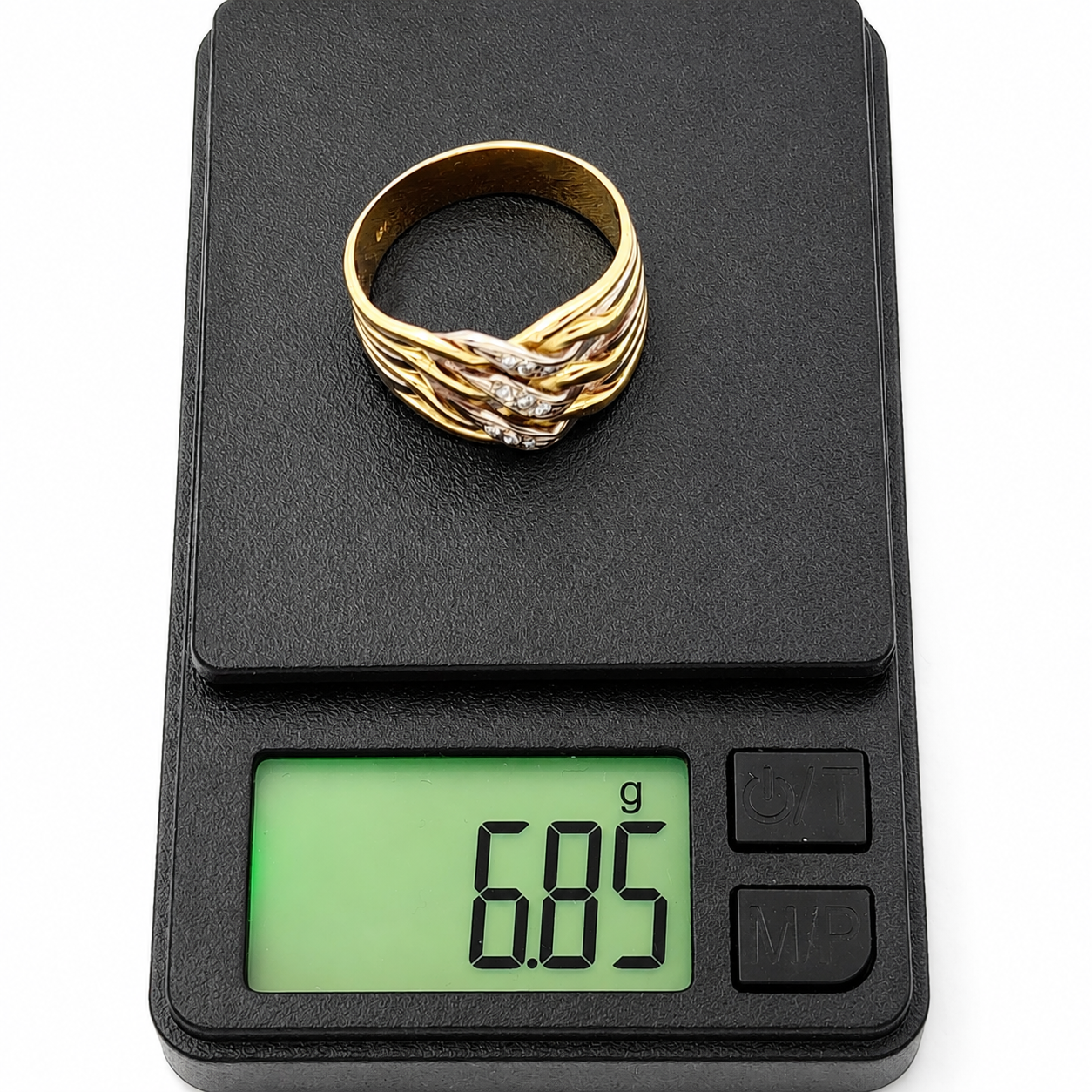 Anello - 18 carati Oro bianco, Oro giallo - 0.135ct. tw. Diamante (Naturale) - Made in Italy - Handmade