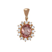 Ciondolo - 18 carati Oro giallo - 1.86ct. tw. Tormalina - Diamante