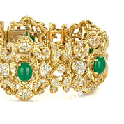 Bracciale - 18 carati Oro giallo - 7.50ct. tw. Giada - Diamante