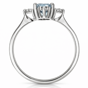 Anello - 18 carati Oro bianco Acquamarina - Diamante