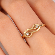 Anello - 18 carati Oro giallo, Oro bianco Diamante (Naturale)