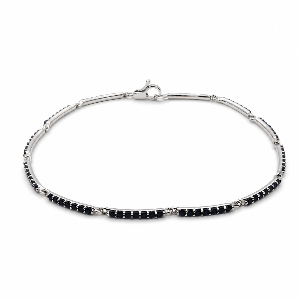 Bracciale - 18 carati Oro bianco - 1.26ct. tw. Zaffiro - Made in Italy