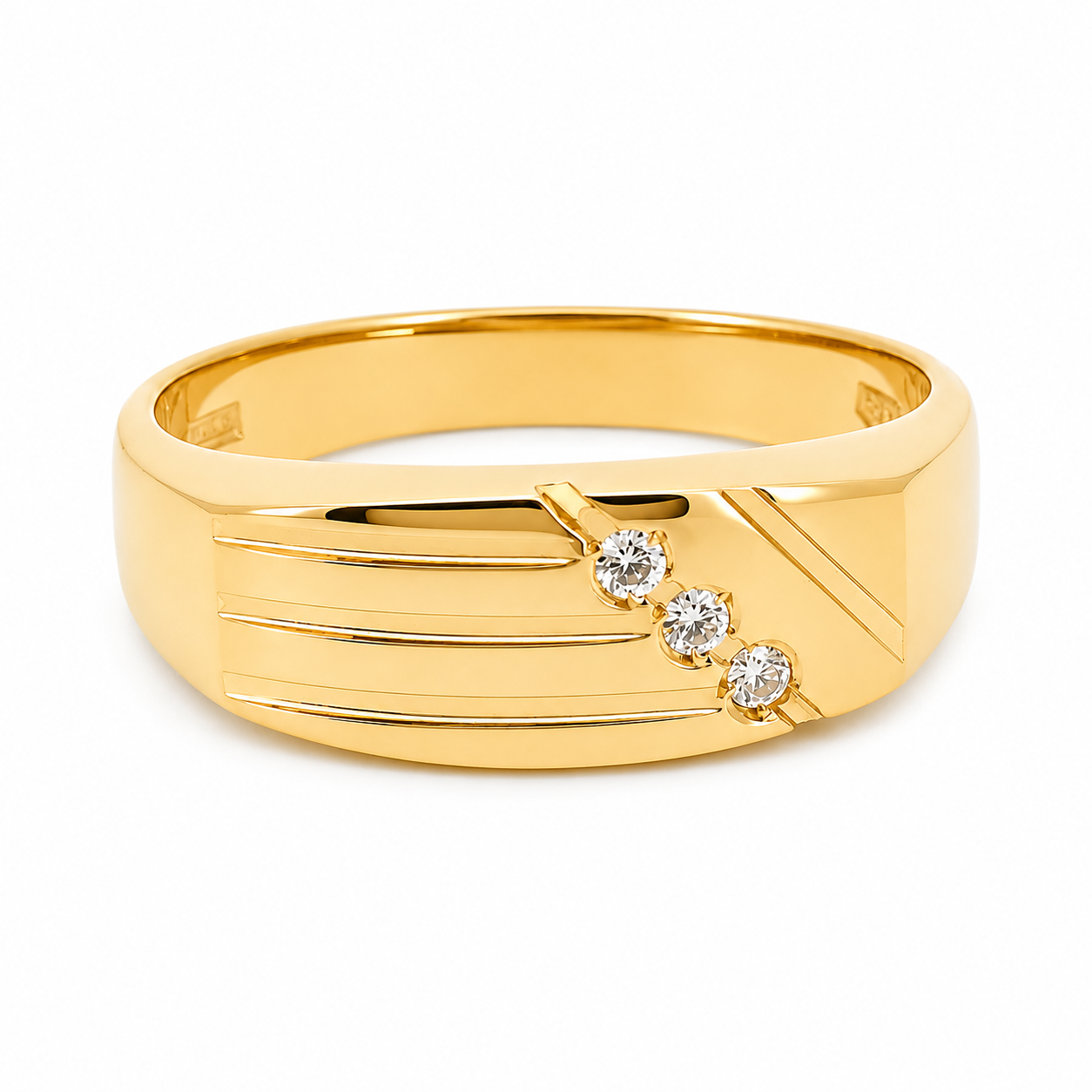 Anello - 18 carati Oro giallo - 0.06ct. tw. Diamante (Naturale) - Made in Italy - Handmade