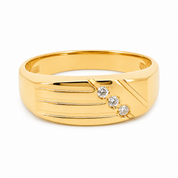 Anello - 18 carati Oro giallo - 0.06ct. tw. Diamante (Naturale) - Made in Italy - Handmade