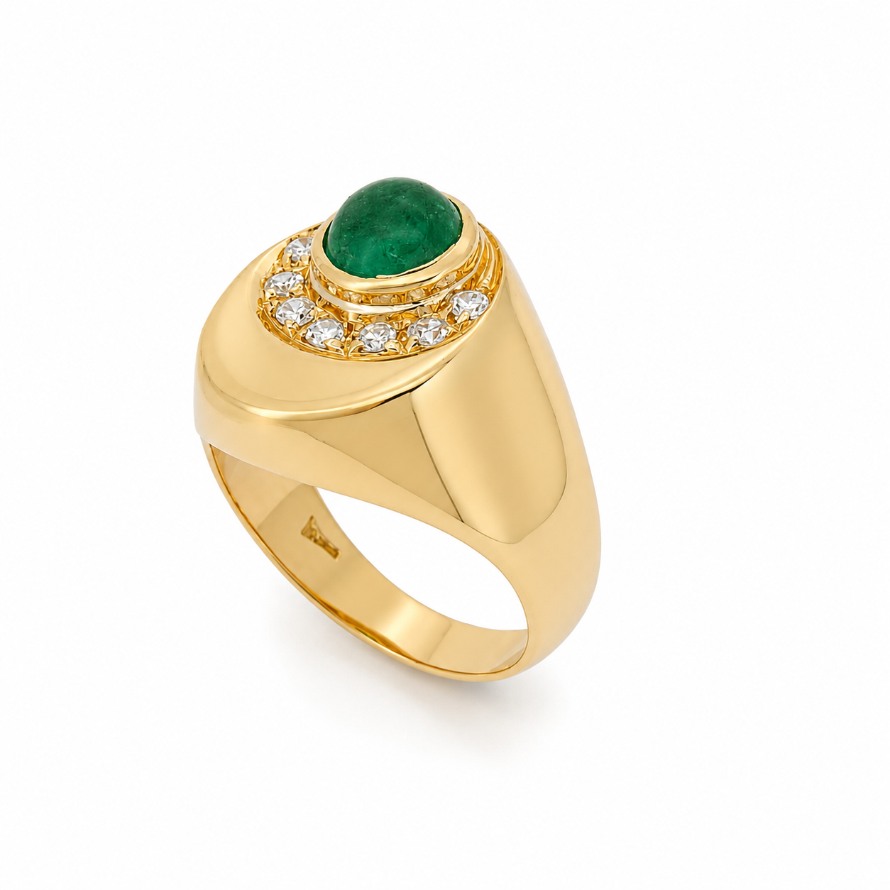 Anello - 18 carati Oro giallo - 1.14ct. tw. Smeraldo - Diamante - Made in Italy - Handmade