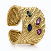 Anello - 18 carati Oro giallo - 0.44ct. tw. Zaffiro - Rubino