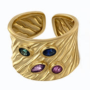 Anello - 18 carati Oro giallo - 0.44ct. tw. Zaffiro - Rubino