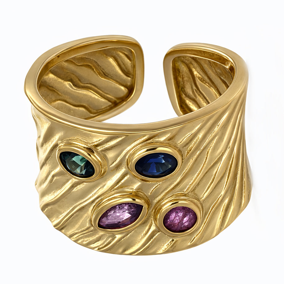 Anello - 18 carati Oro giallo - 0.44ct. tw. Zaffiro - Rubino