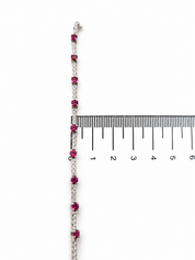 Bracciale - 18 carati Oro bianco - 2.20ct. tw. Rubino - Diamante - Made in Italy - Handmade