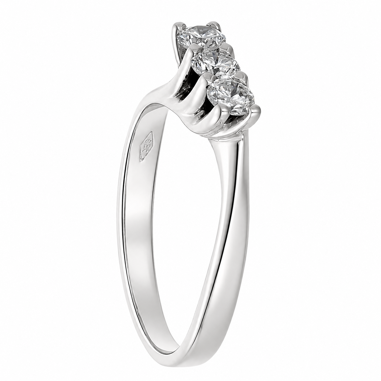 Anello - 18 carati Oro bianco - 0.33ct. tw. Diamante (Naturale)