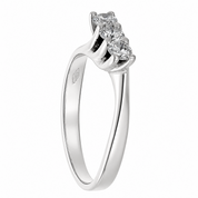 Anello - 18 carati Oro bianco - 0.33ct. tw. Diamante (Naturale)