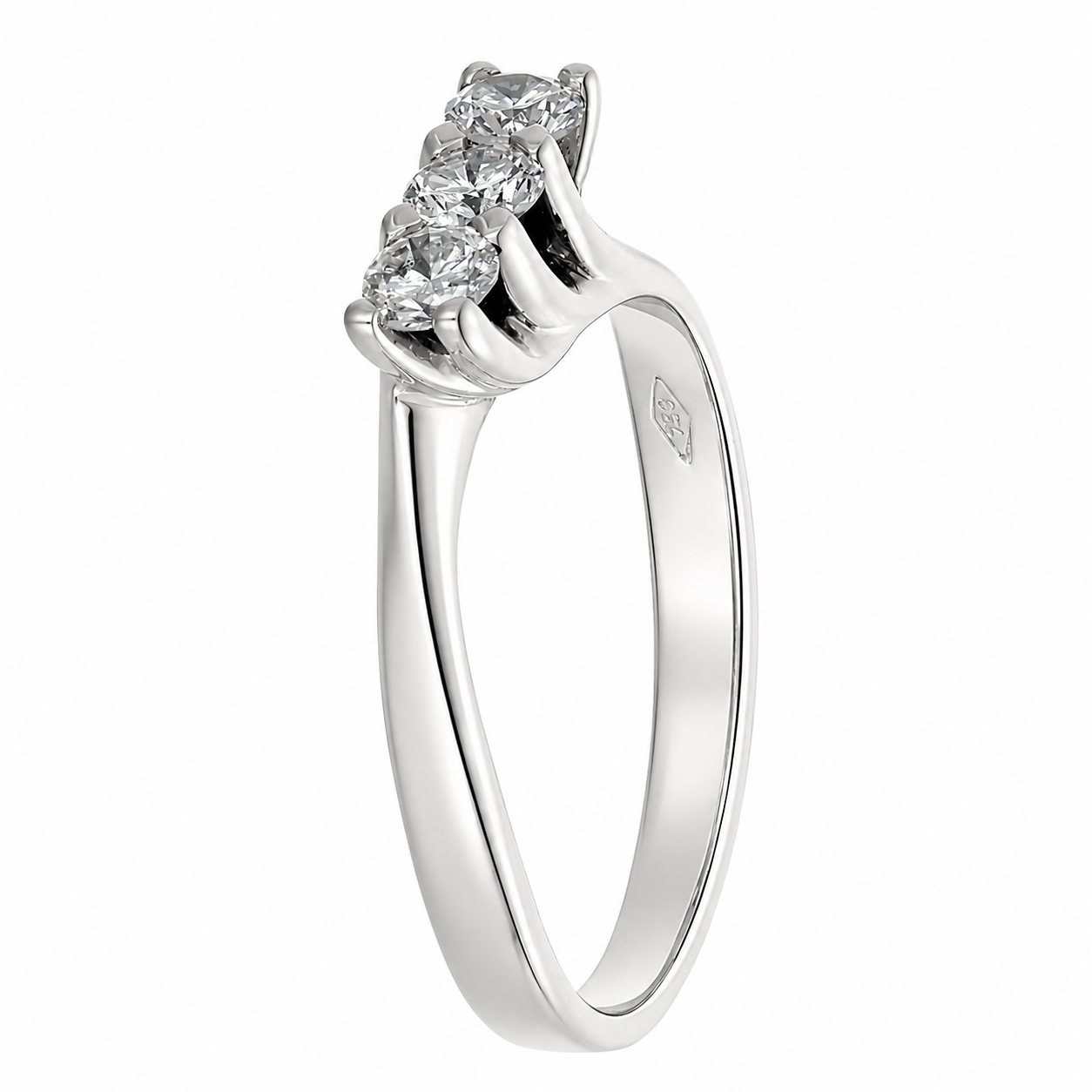 Anello - 18 carati Oro bianco - 0.33ct. tw. Diamante (Naturale)