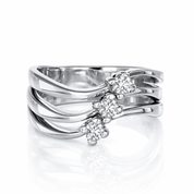 Anello - 18 carati Oro bianco - 0.18ct. tw. Diamante (Naturale)