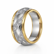 Anello - 18 carati Oro bianco, Oro giallo - 0.18ct. tw. Diamante (Naturale)