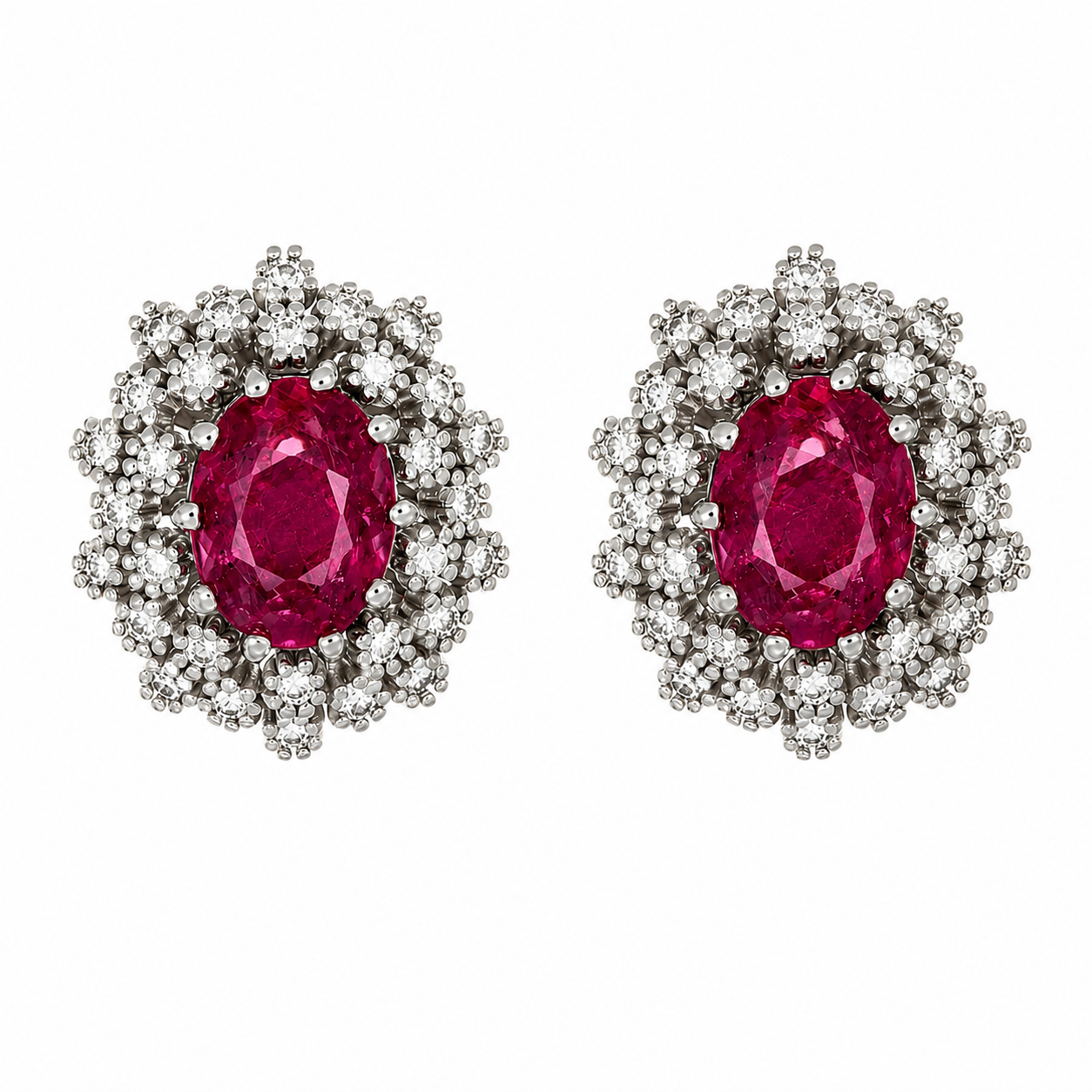 Orecchini - 18 carati Oro bianco - 3.30ct. tw. Tormalina - Diamante - Made in Italy - Handmade