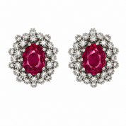 Orecchini - 18 carati Oro bianco - 3.30ct. tw. Tormalina - Diamante - Made in Italy - Handmade