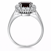 Anello - 18 carati Oro bianco - 2.55ct. tw. Rodolite - Diamante