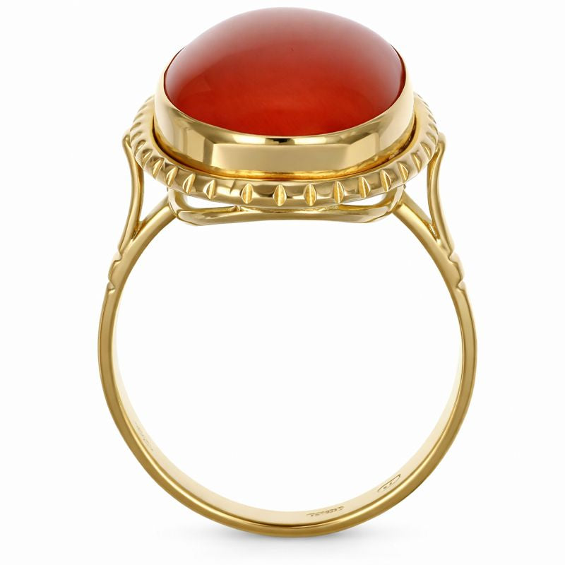 Anello - 18 carati Oro giallo Corallo