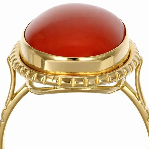 Anello - 18 carati Oro giallo Corallo