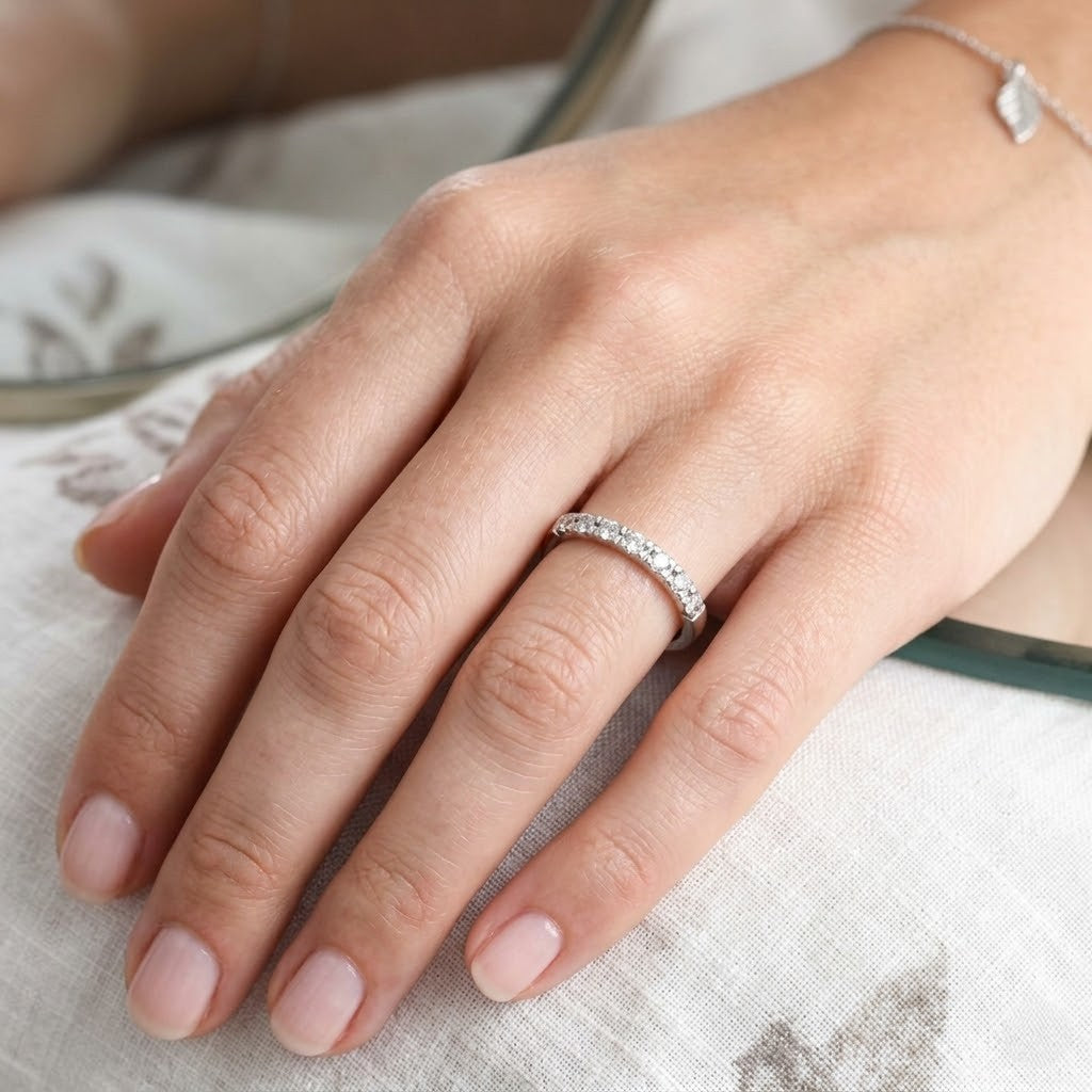 Anello - 18 carati Oro bianco - 0.105ct. tw. Diamante (Naturale)