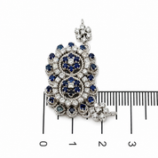 Chiusura per collana - 18 carati Oro bianco - 2.10ct. tw. Zaffiro - Diamante - Made in Italy - Handmade