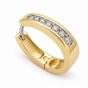 Orecchini - 18 carati Oro bianco, Oro giallo - 0.21ct. tw. Diamante (Naturale) - Made in Italy - Handmade