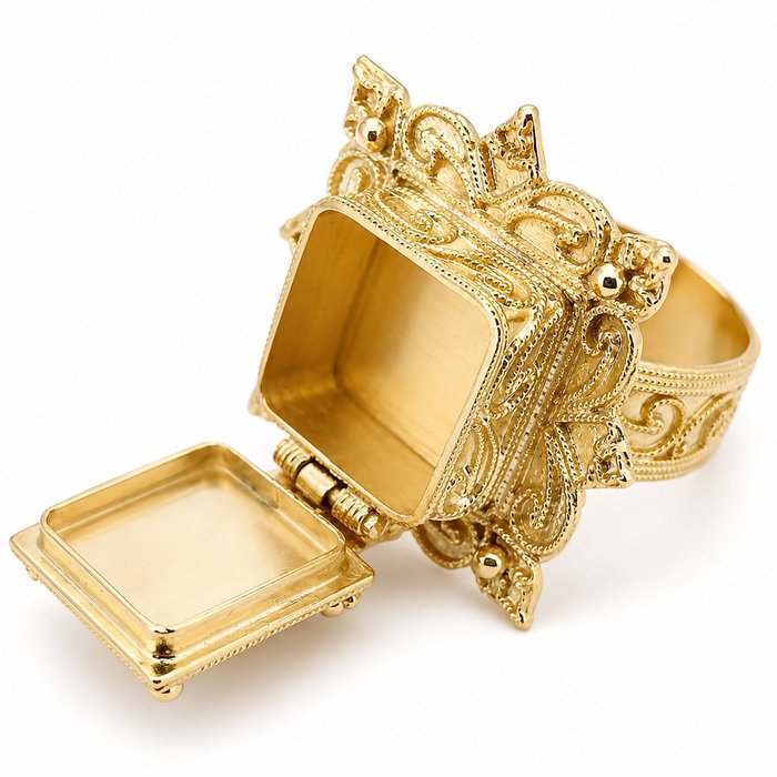 Anello - 18 carati Oro giallo - Made in Italy - Handmade