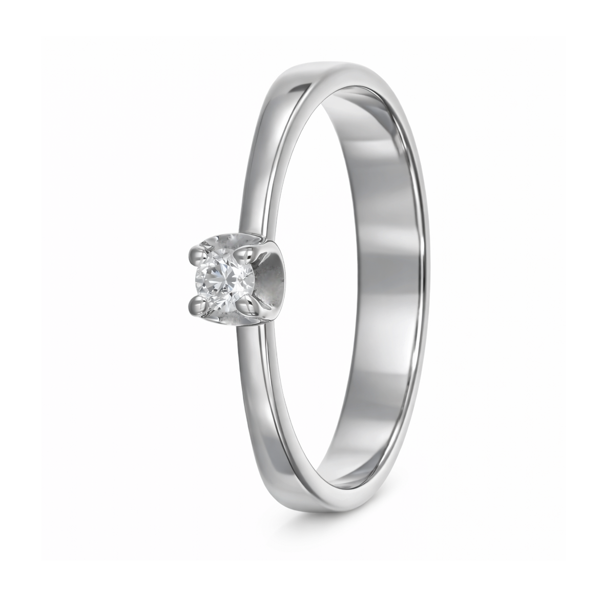 Anello - 18 carati Oro bianco Diamante (Naturale)