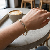 Bracciale unisex in oro giallo, oro bianco e oro rosa 18 carati