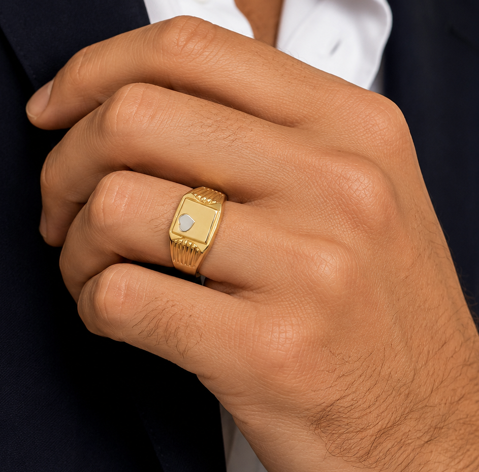 Anello - 18 carati Oro bianco, Oro giallo - Made in Italy - Handmade