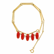 Collana - 18 carati Oro giallo Diamante (Naturale) - Corallo