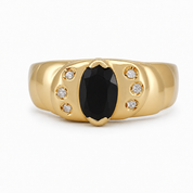 Anello - 18 carati Oro giallo - 0.76ct. tw. Zaffiro - Diamante - Made in Italy - Handmade