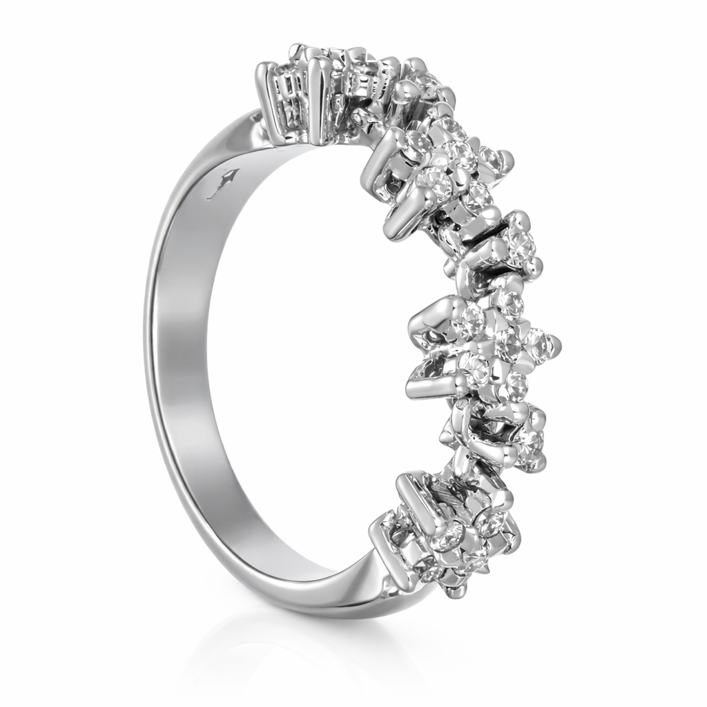 Anello - 18 carati Oro bianco - 0.70ct. tw. Diamante (Naturale)