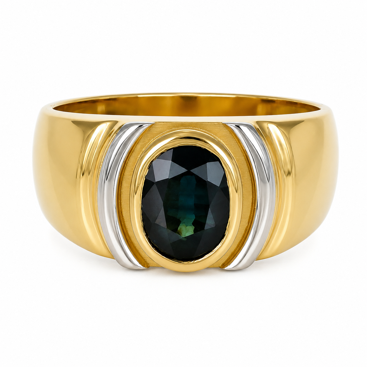 Anello - 18 carati Oro giallo, Oro bianco - 2.00ct. tw. Zaffiro - Made in Italy - Handmade