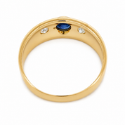 Anello - 18 carati Oro giallo - 0.43ct. tw. Zaffiro - Diamante - Made in Italy - Handmade