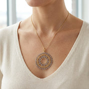 Collana con ciondolo - 18 carati Oro giallo, Oro bianco - Made in Italy - Handmade