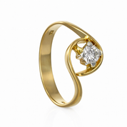 Anello - 18 carati Oro bianco, Oro giallo - 0.28ct. tw. Diamante (Naturale)
