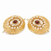 Orecchini - 18 carati Oro giallo - 2.20ct. tw. Tormalina - Perla - Made in Italy - Handmade
