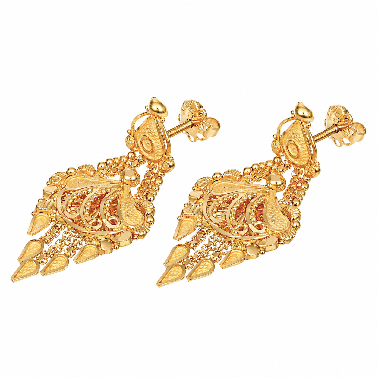 Orecchini - 22 carati Oro giallo - Made inItaly - Handmade