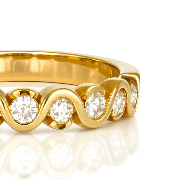 Anello - 18 carati Oro giallo - 0.36ct. tw. Diamante (Naturale)