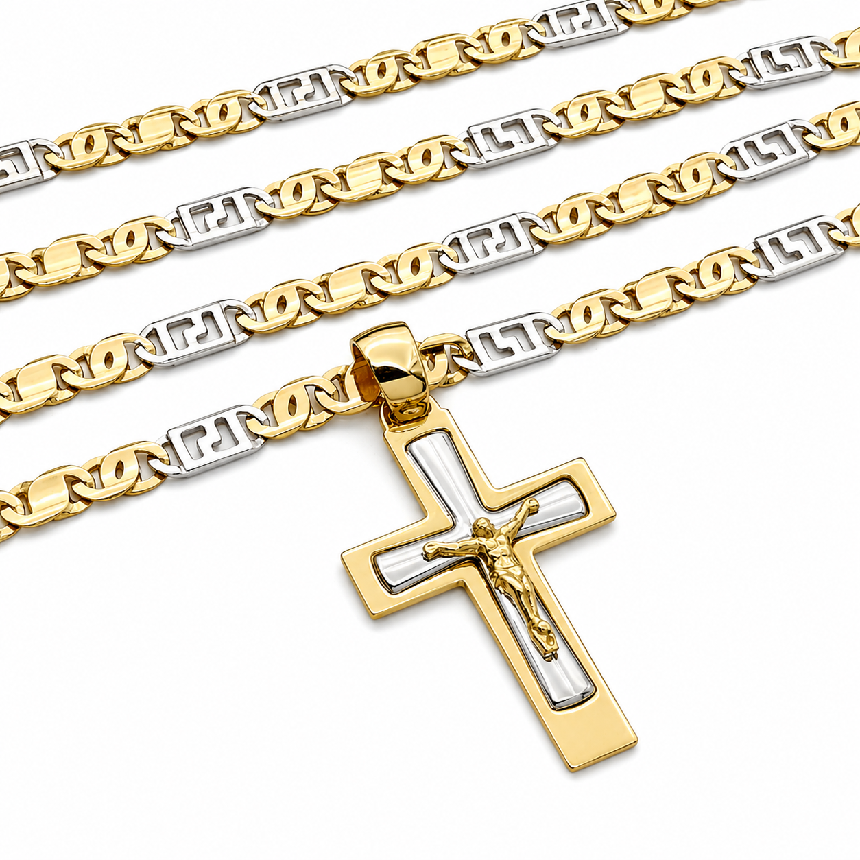 Collana con ciondolo - 18 carati Oro giallo, Oro bianco - Made in Italy - Handmade