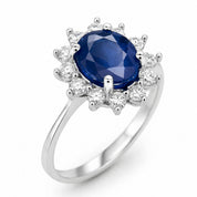 Anello - 14 carati Oro bianco - 2.32ct. tw. Zaffiro - Diamante - Made in Italy - Handmade