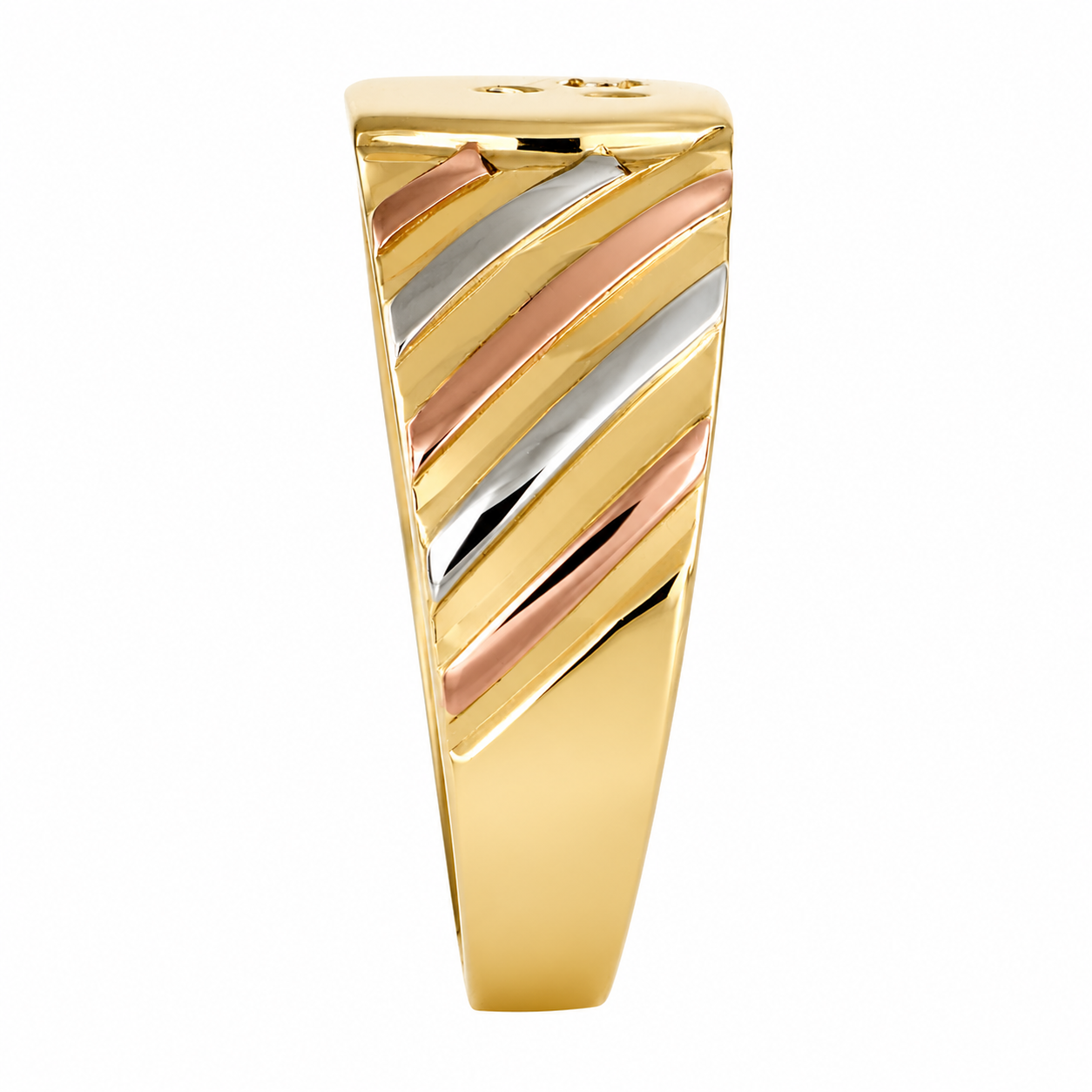 Anello - 18 carati Oro bianco, Oro giallo, Oro rosa - 0.03ct. tw. Diamante (Naturale) - Made in Italy - Handmade