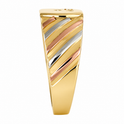 Anello - 18 carati Oro bianco, Oro giallo, Oro rosa - 0.03ct. tw. Diamante (Naturale) - Made in Italy - Handmade