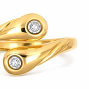 Anello - 18 carati Oro bianco, Oro giallo - 0.02ct. tw. Diamante (Naturale)