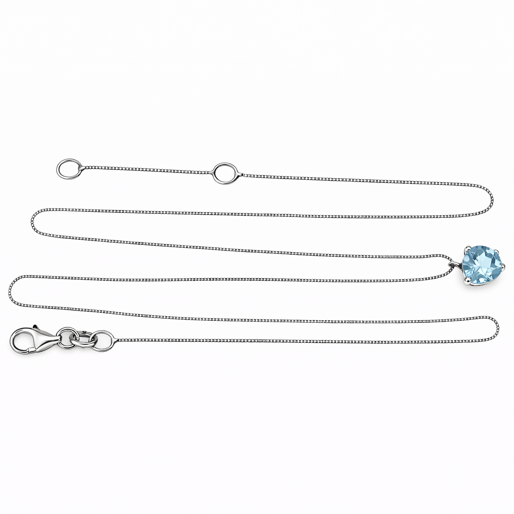 Collana con ciondolo - 18 carati Oro bianco - 0.50ct. tw. Acquamarina