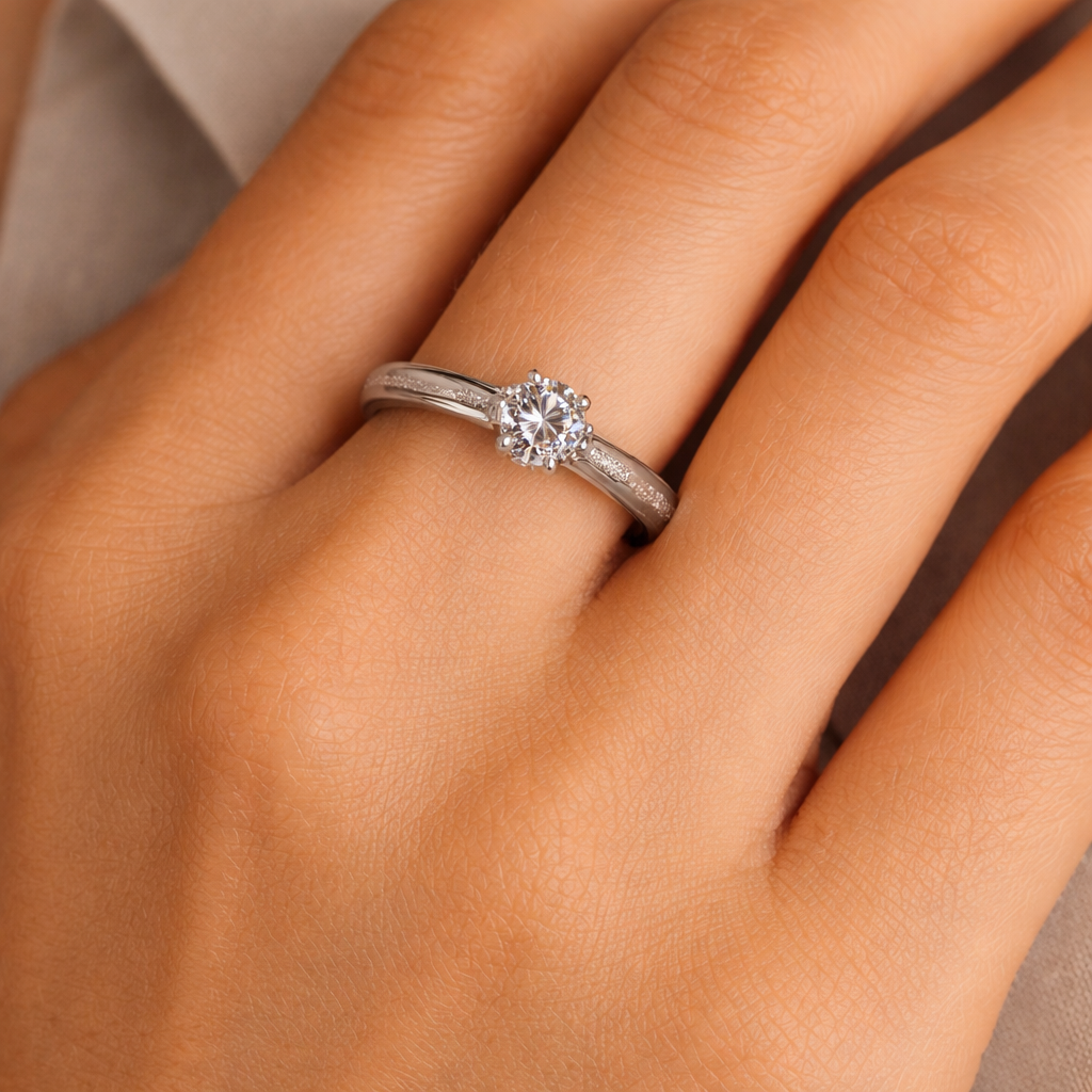 Anello - 18 carati Oro bianco - 0.41ct. tw. Diamante (Naturale)