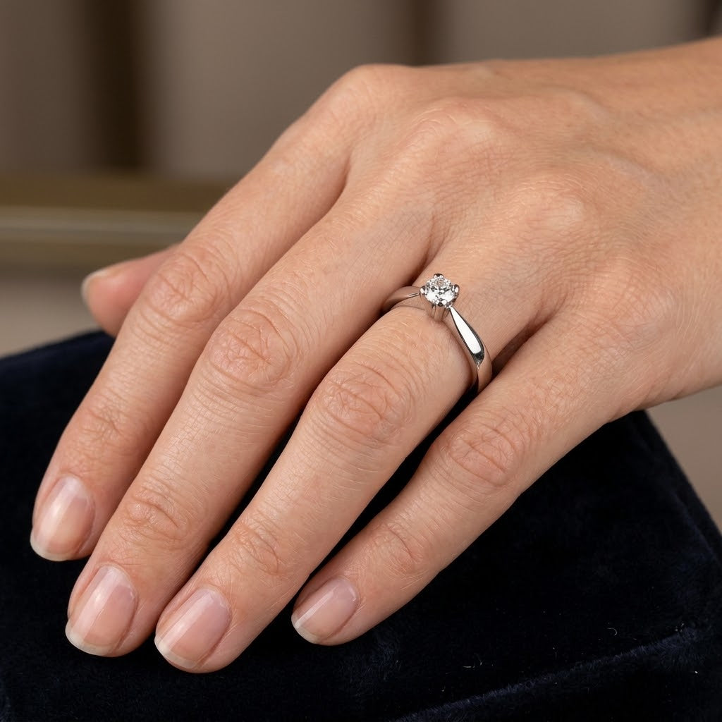 Anello - 18 carati Oro bianco - 0.25ct. tw. Diamante (Naturale) - Made in Italy - Handmade