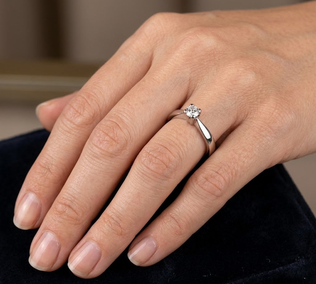 Anello - 18 carati Oro bianco - 0.25ct. tw. Diamante (Naturale) - Made in Italy - Handmade